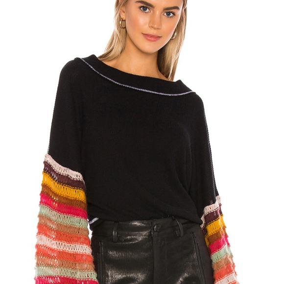 SOLD!! NWT Free People Balloon Sleeve Knit Sweater - Picture 4 of 7